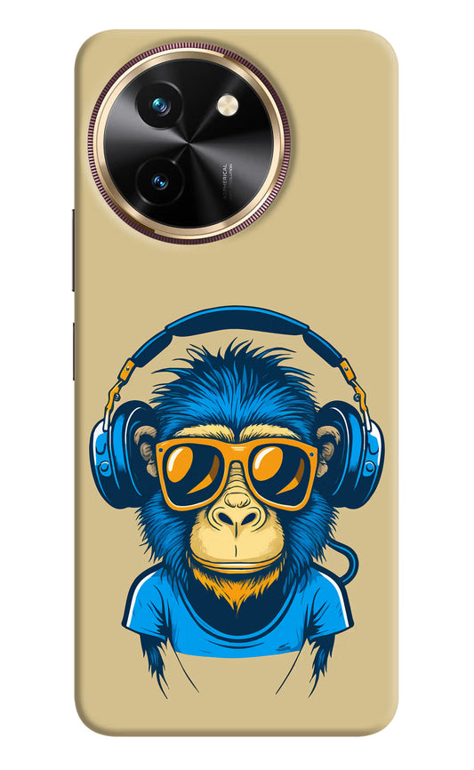 Monkey Headphone Vivo T3x Hard Case Back Cover by Casekaro