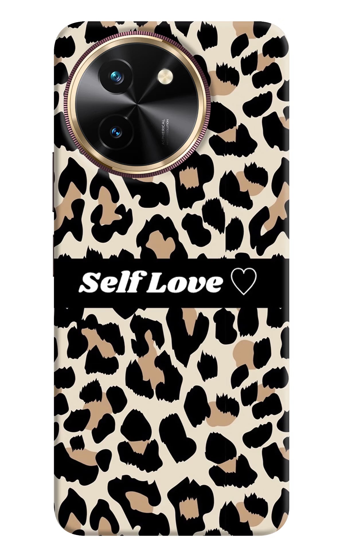 Leopard Print Self Love Vivo T3x Hard Case Back Cover by Casekaro