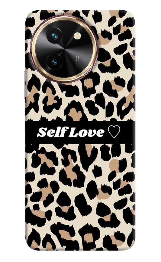 Leopard Print Self Love Vivo T3x Hard Case Back Cover by Casekaro