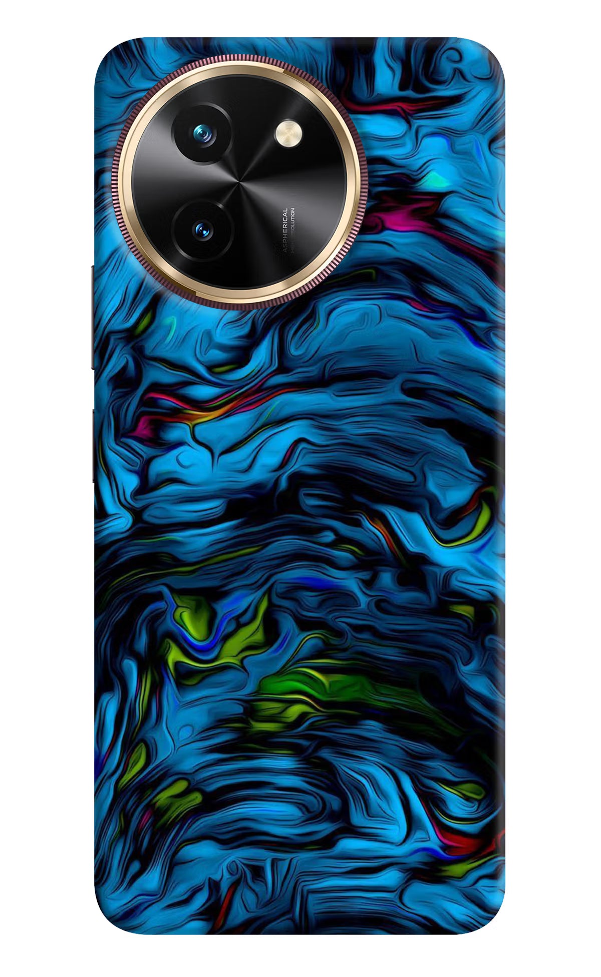 Dark Blue Abstract Vivo T3x Hard Case Back Cover by Casekaro