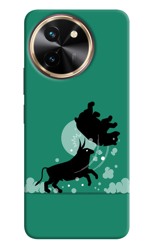 Bull Conqueror Vivo T3x Hard Case Back Cover by Casekaro