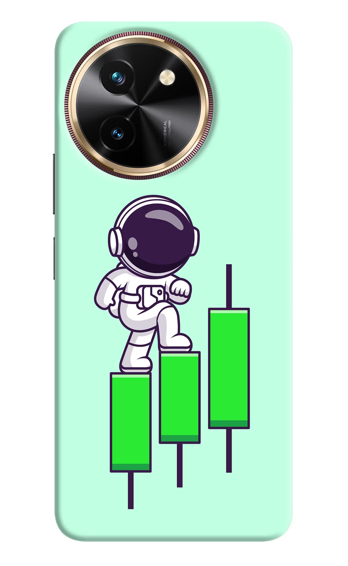 Astronaut Trader Vivo T3x Hard Case Back Cover by Casekaro