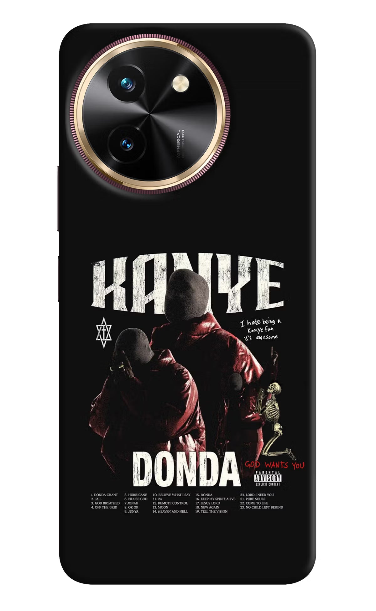 Donda Kanye West Vivo T3x Hard Case Back Cover by Casekaro