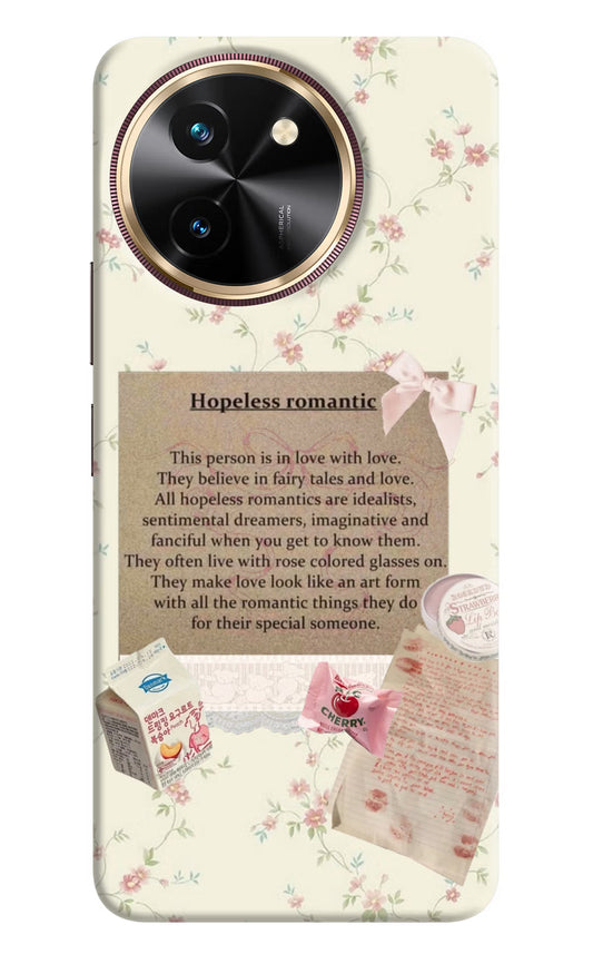Hopeless Romantic Vivo T3x Hard Case Back Cover by Casekaro