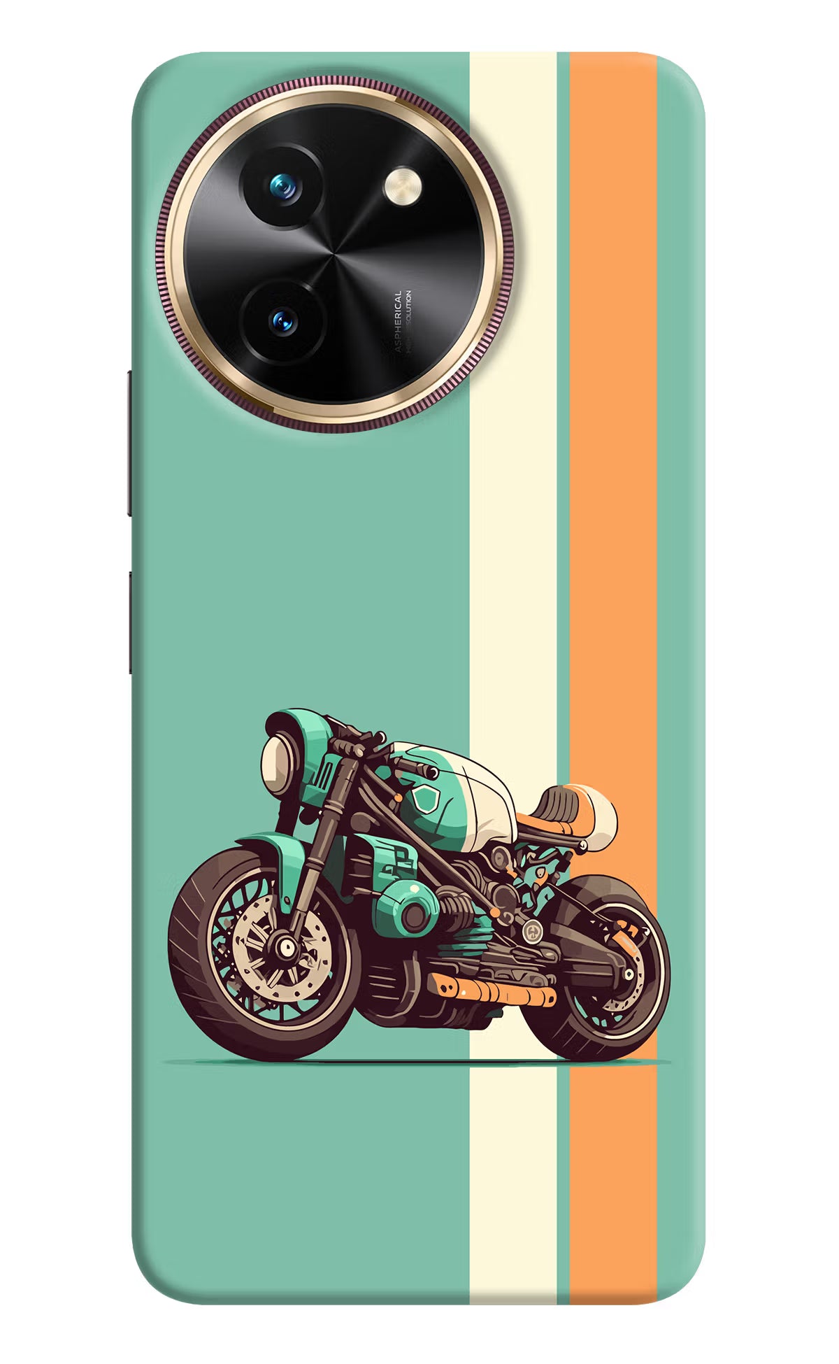 Striped Moto Drift Vivo T3x Hard Case Back Cover by Casekaro
