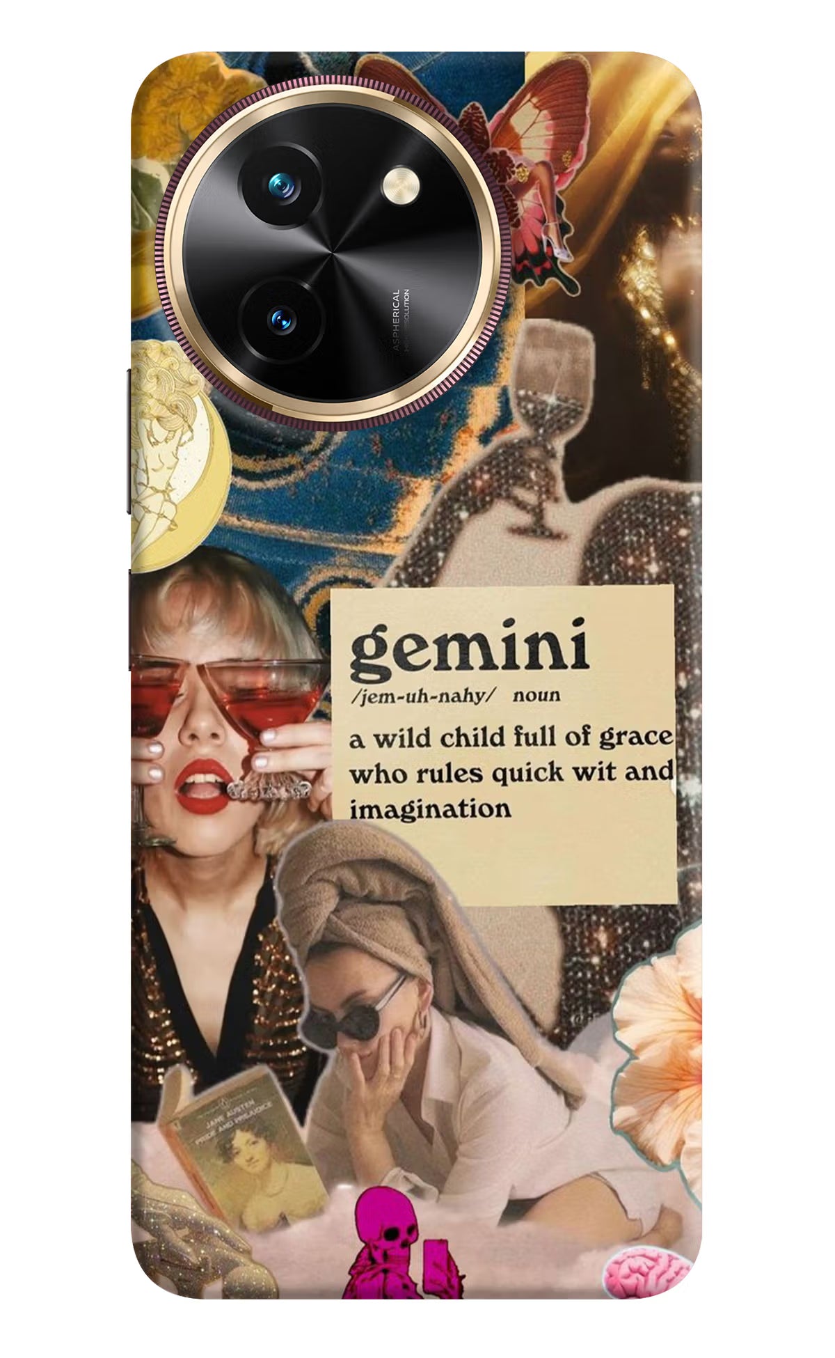 Gemini Zodiac Vivo T3x Hard Case Back Cover by Casekaro