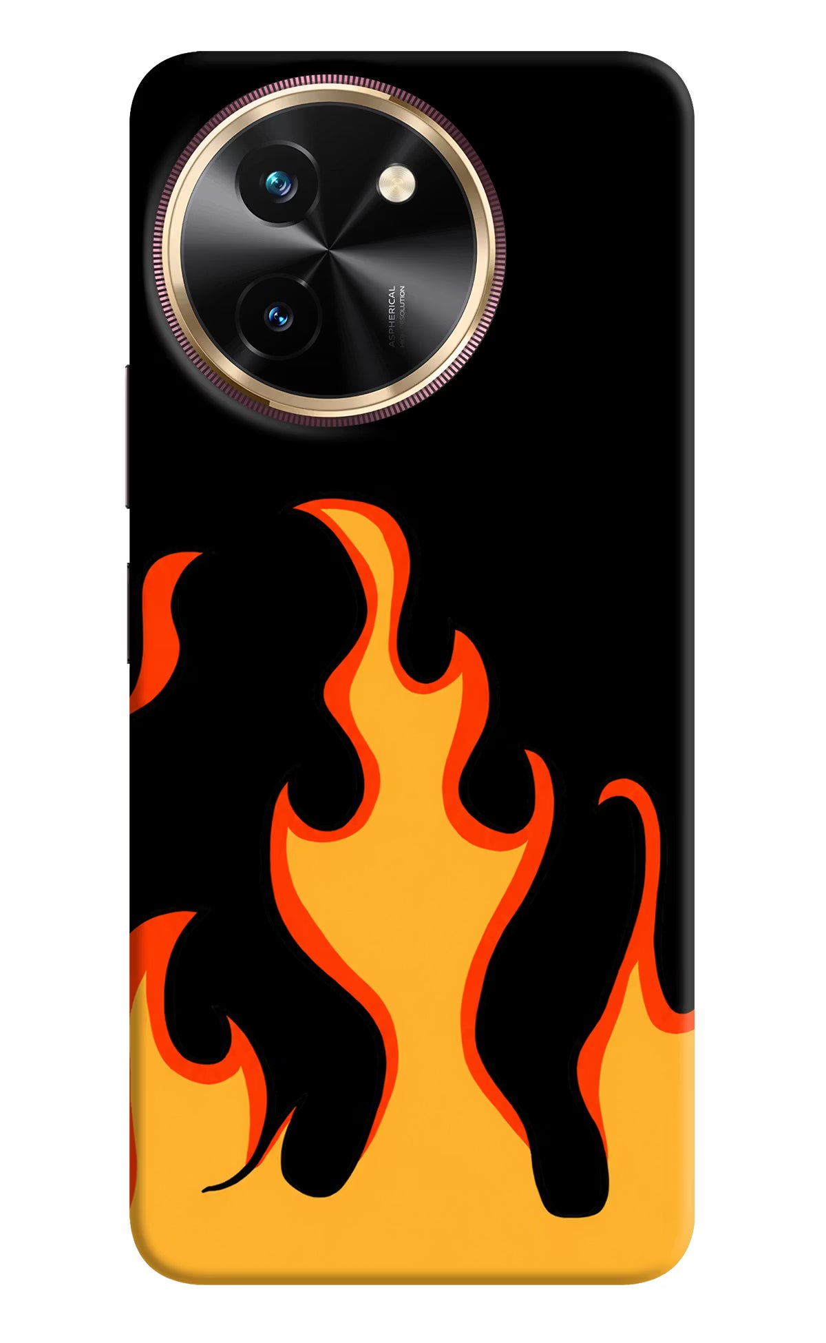 Fired Up – Black Vivo T3x Hard Case Back Cover by Casekaro