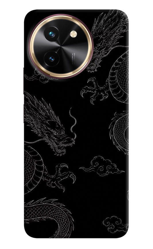Twin Dragons Vivo T3x Hard Case Back Cover by Casekaro
