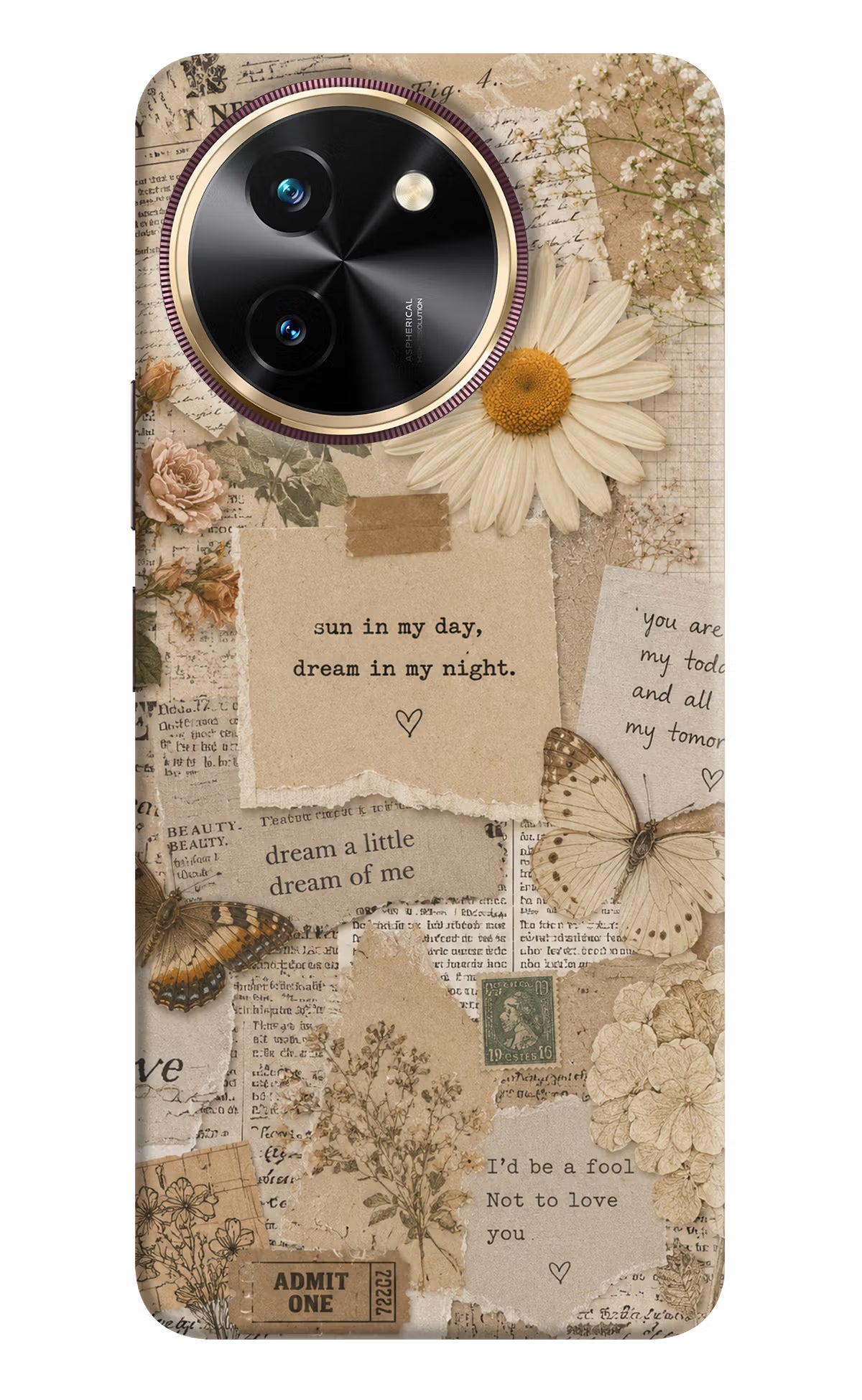 Vintage case Vivo T3x Back Cover