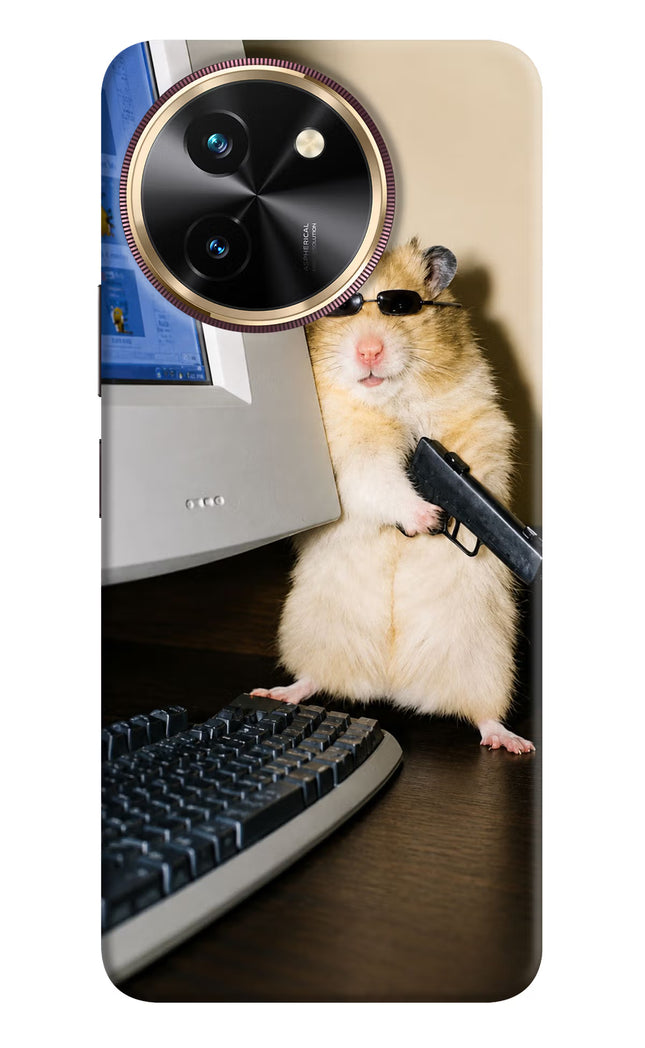 Hacker Hamster Vivo T3x Hard Case Back Cover by Casekaro