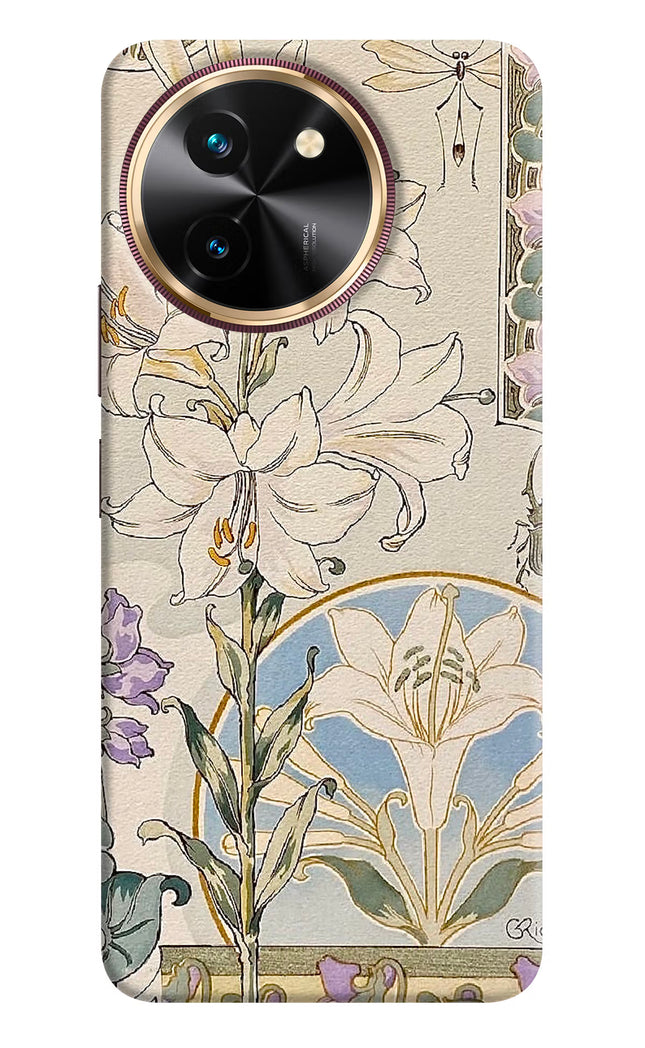White Lily Vivo T3x Hard Case Back Cover by Casekaro