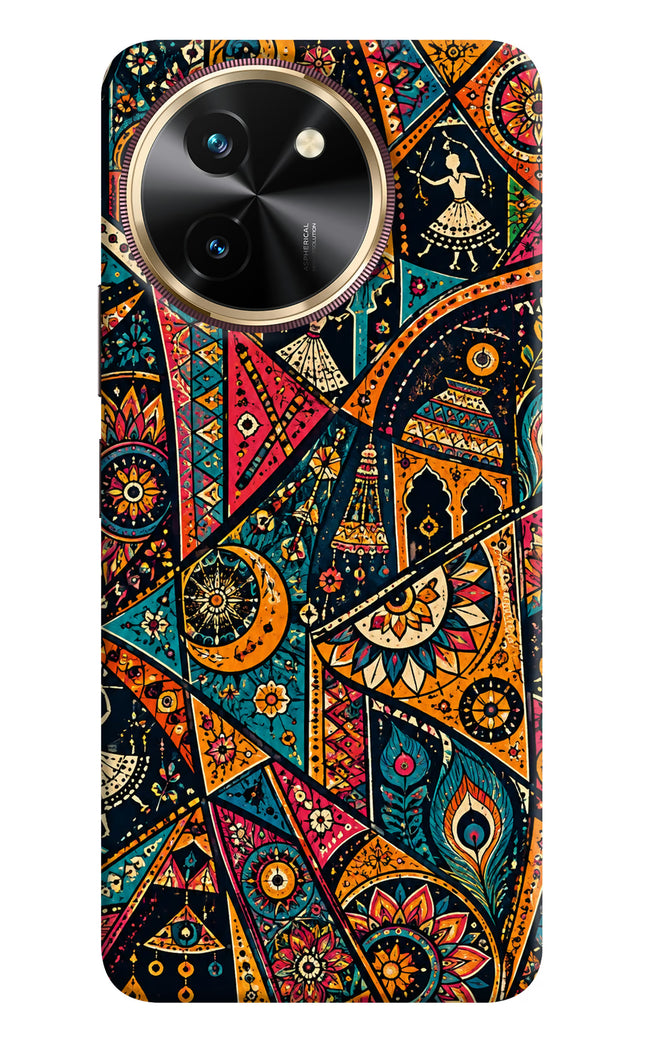 Folk Print Vivo T3x Hard Case Back Cover by Casekaro
