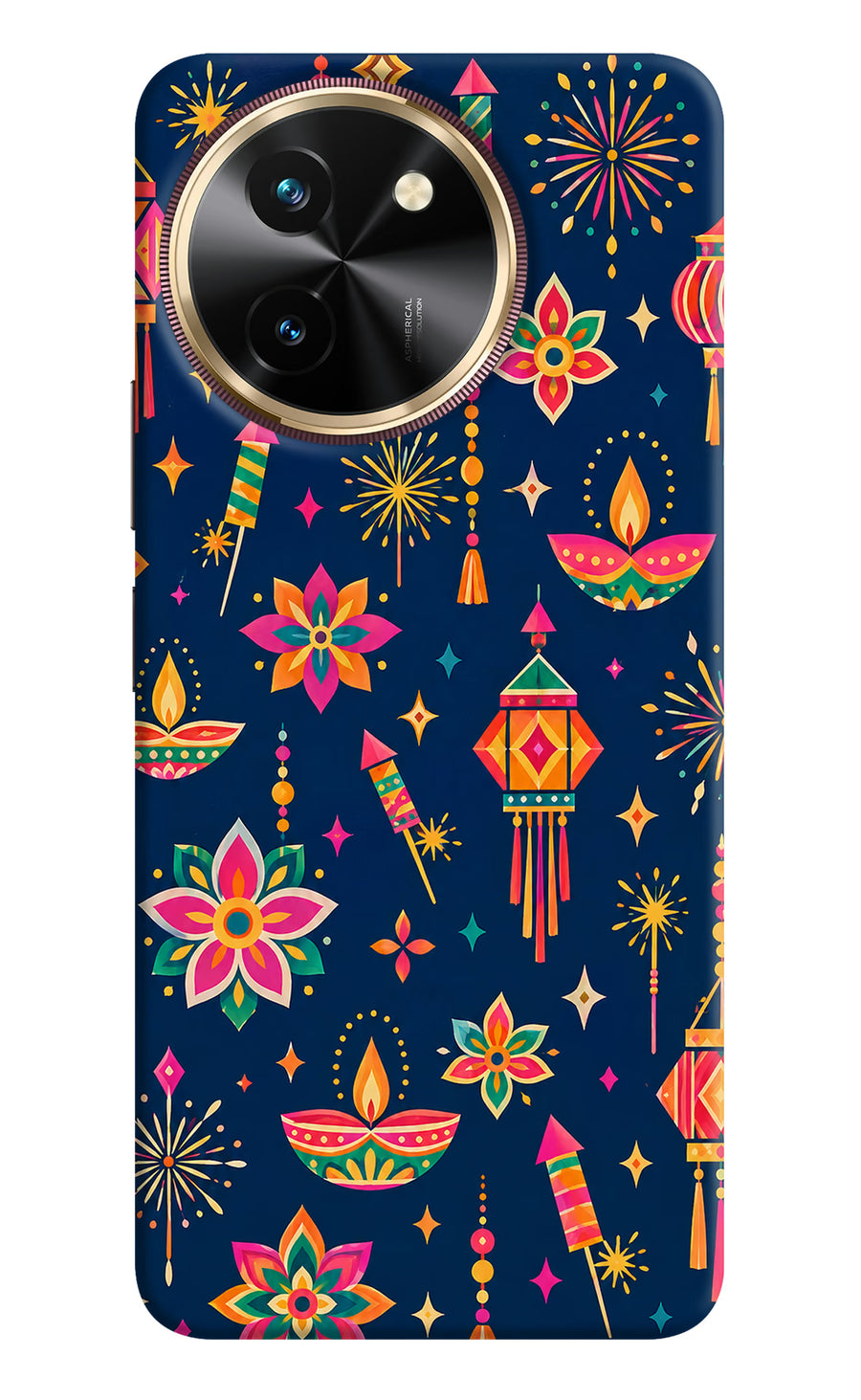 Festive Pop Vivo T3x Back Cover, Hard case