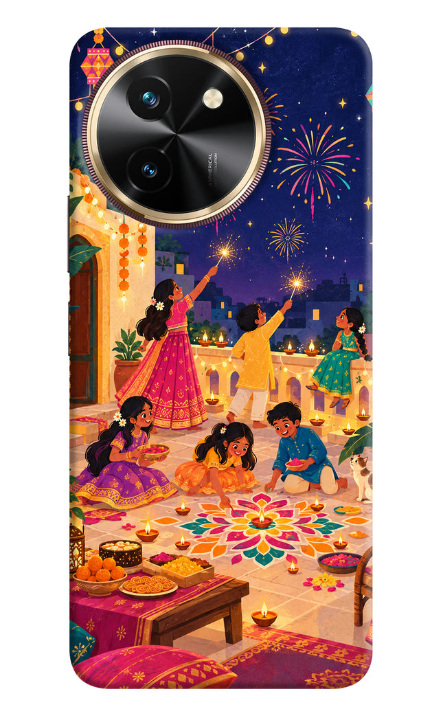 Diwali Night Vivo T3x Hard Case Back Cover by Casekaro