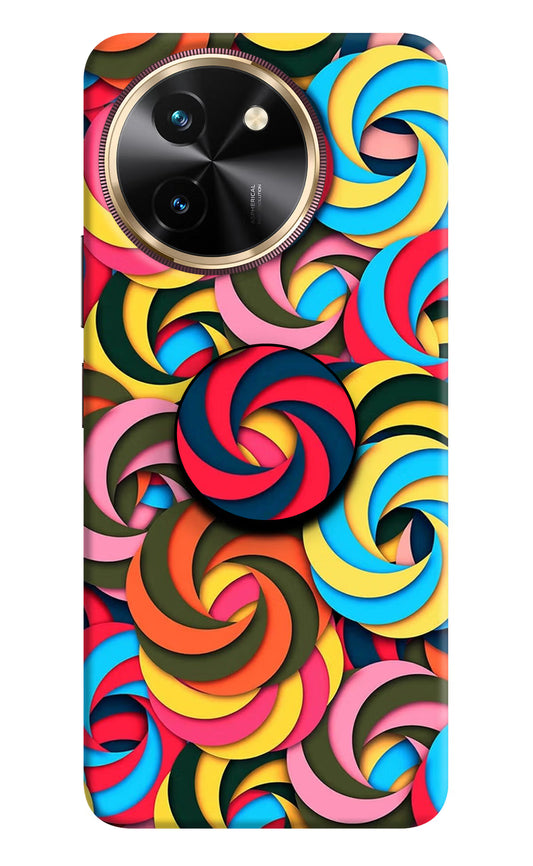 Spiral Pattern Vivo T3x Pop Case by Casekaro