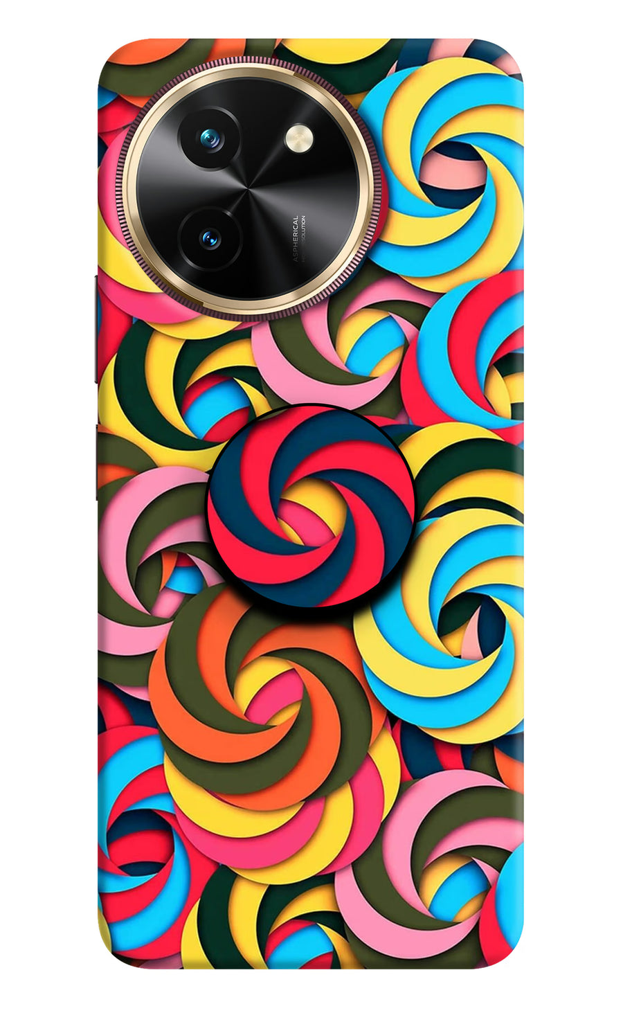 Spiral Pattern Vivo T3x Pop Case, Hard case
