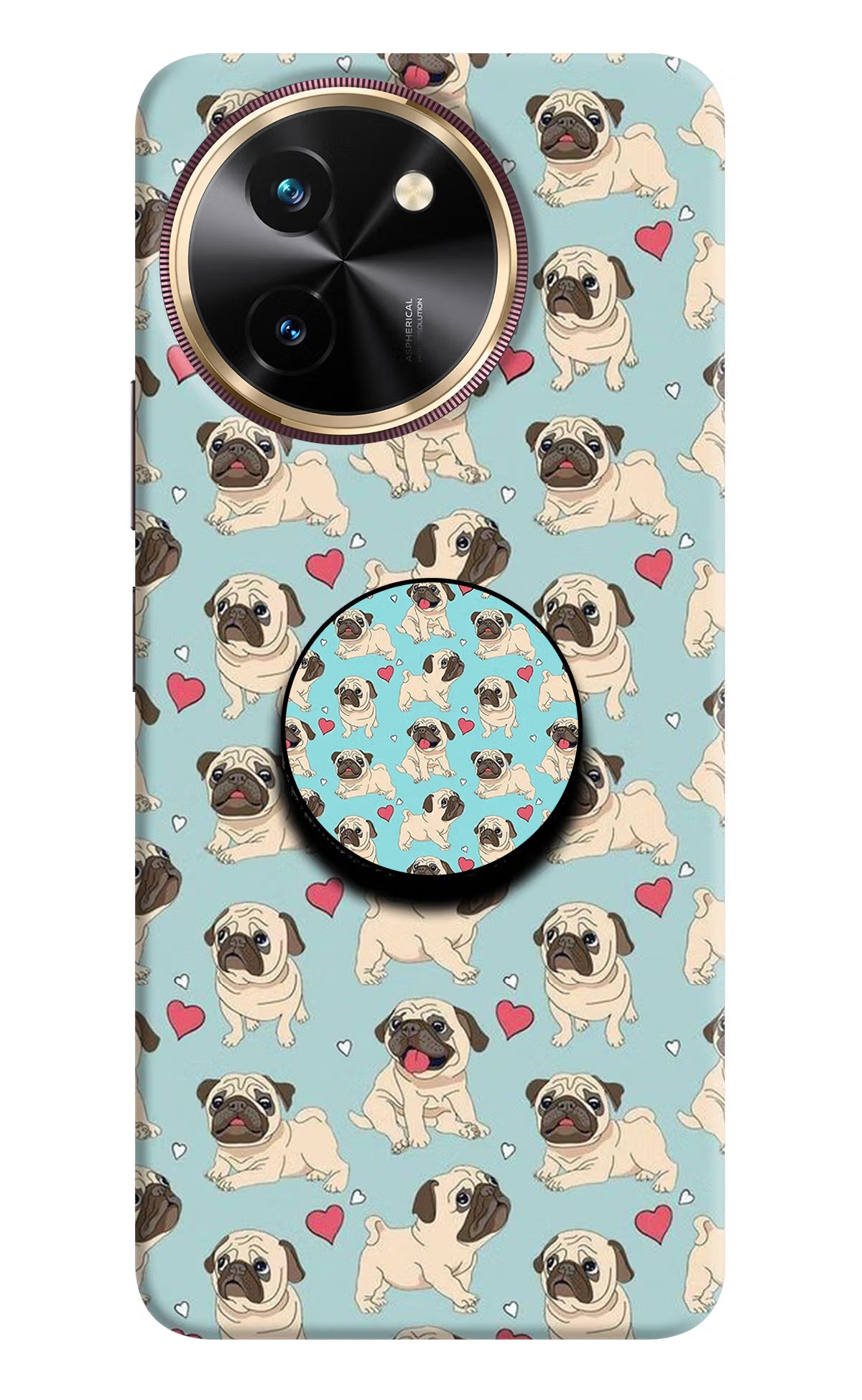 Pug Dog Vivo T3x Pop Case by Casekaro