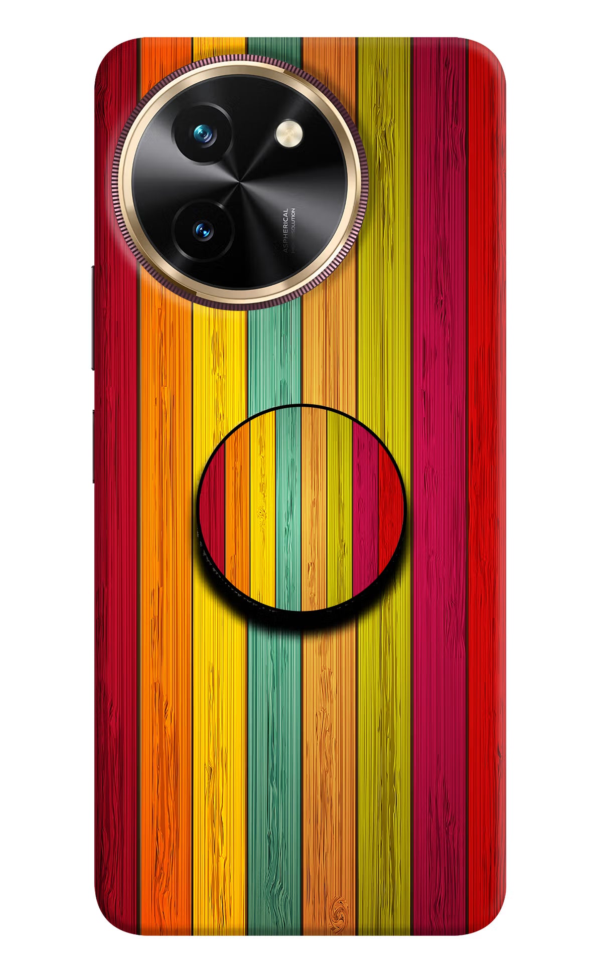 Multicolor Wooden Vivo T3x Pop Case by Casekaro