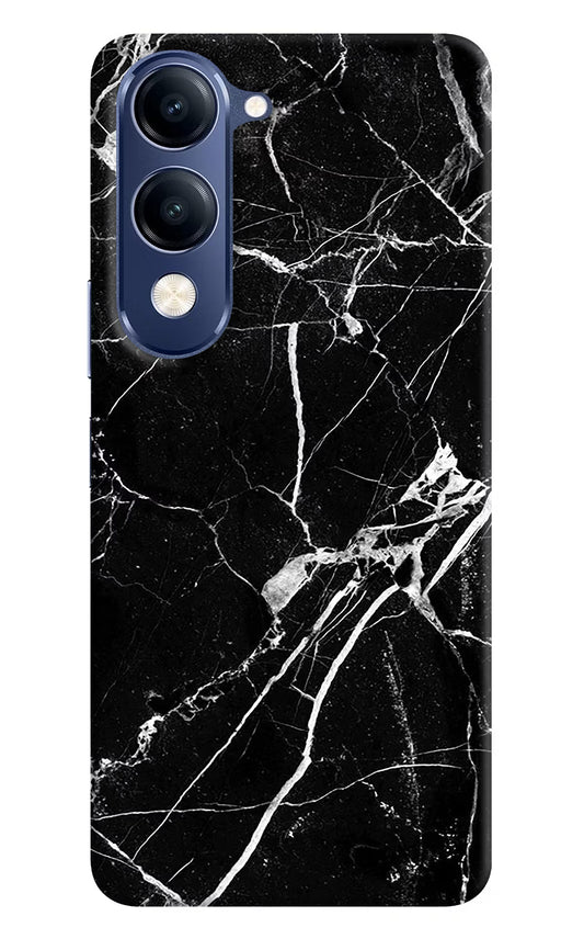 Black Marble Pattern Vivo V40 Lite Hard Case Back Cover by Casekaro