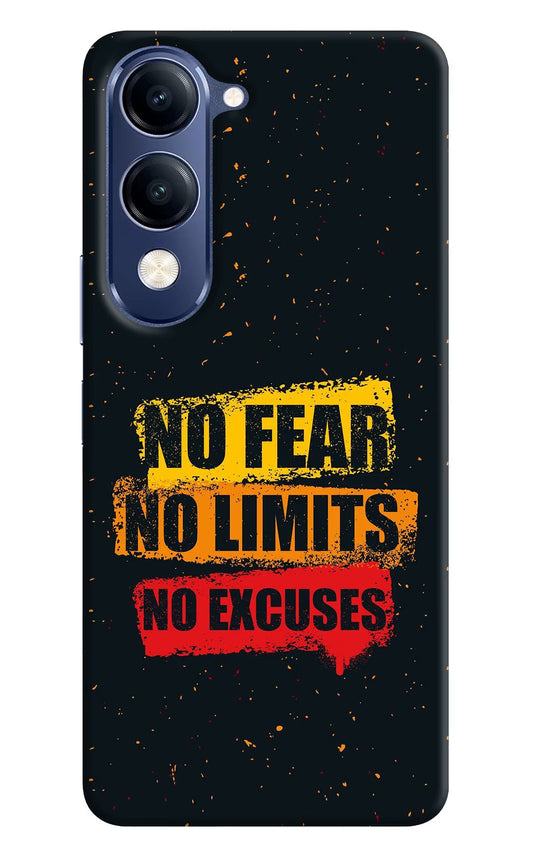 No Fear No Limits No Excuse Vivo V40 Lite Hard Case Back Cover by Casekaro