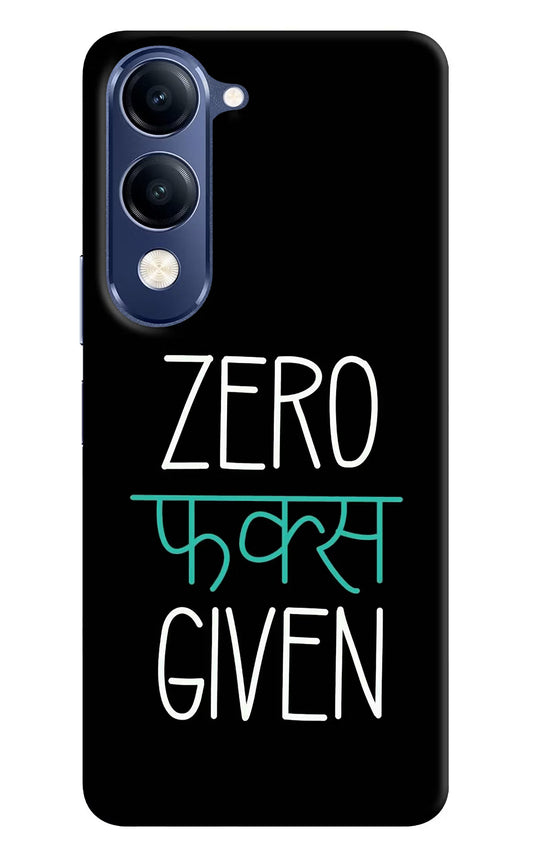 Zero Fucks Given Vivo V40 Lite Hard Case Back Cover by Casekaro