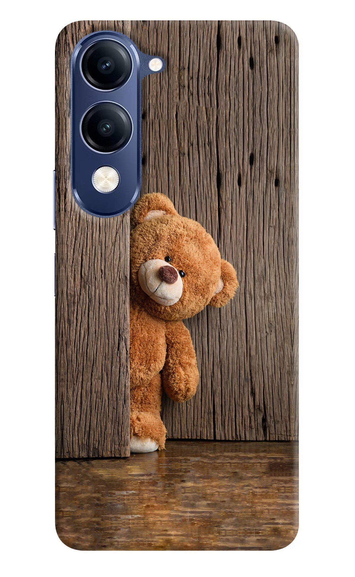 Teddy Wooden Vivo V40 Lite Hard Case Back Cover by Casekaro