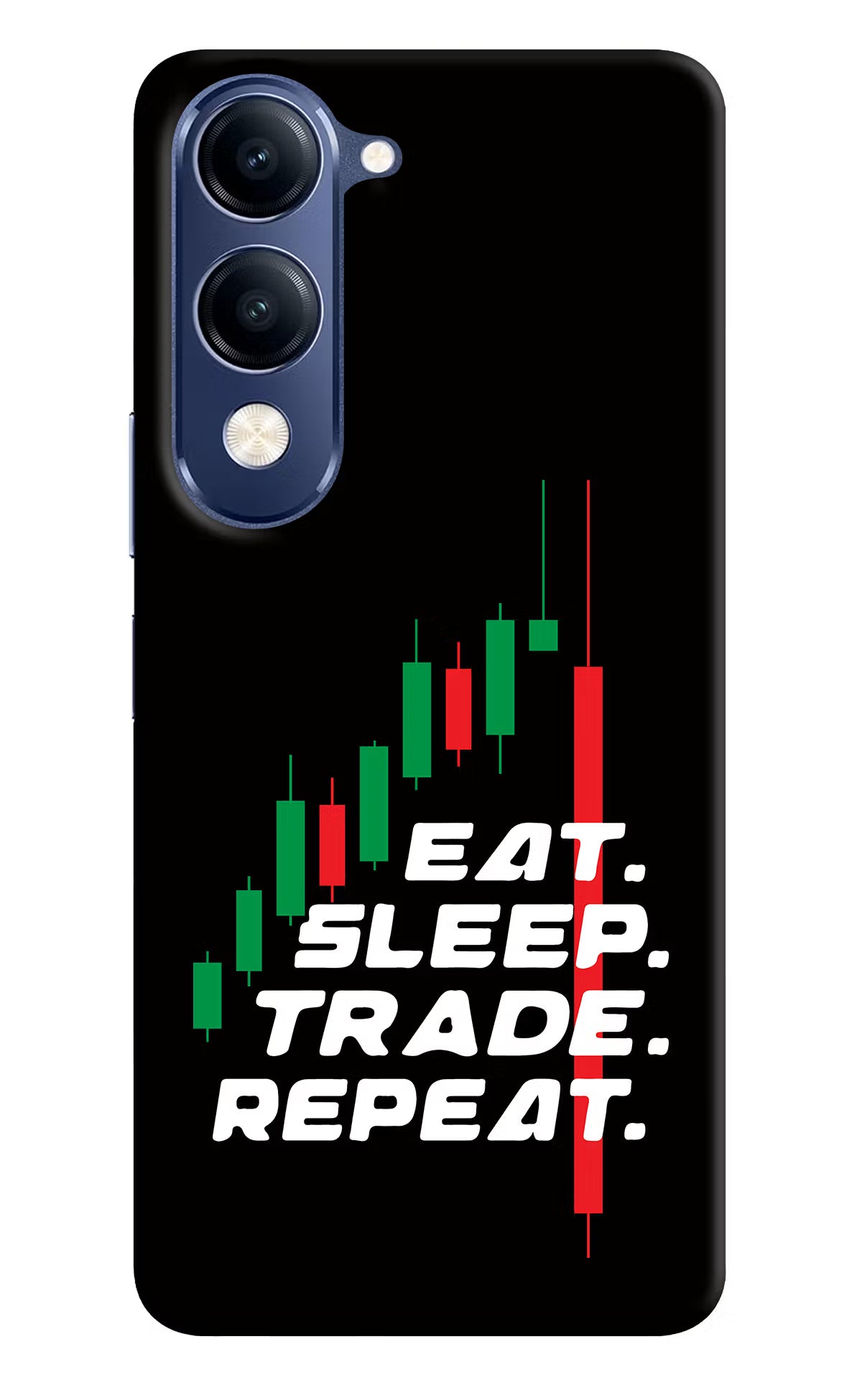 Eat Sleep Trade Repeat Vivo V40 Lite Hard Case Back Cover by Casekaro