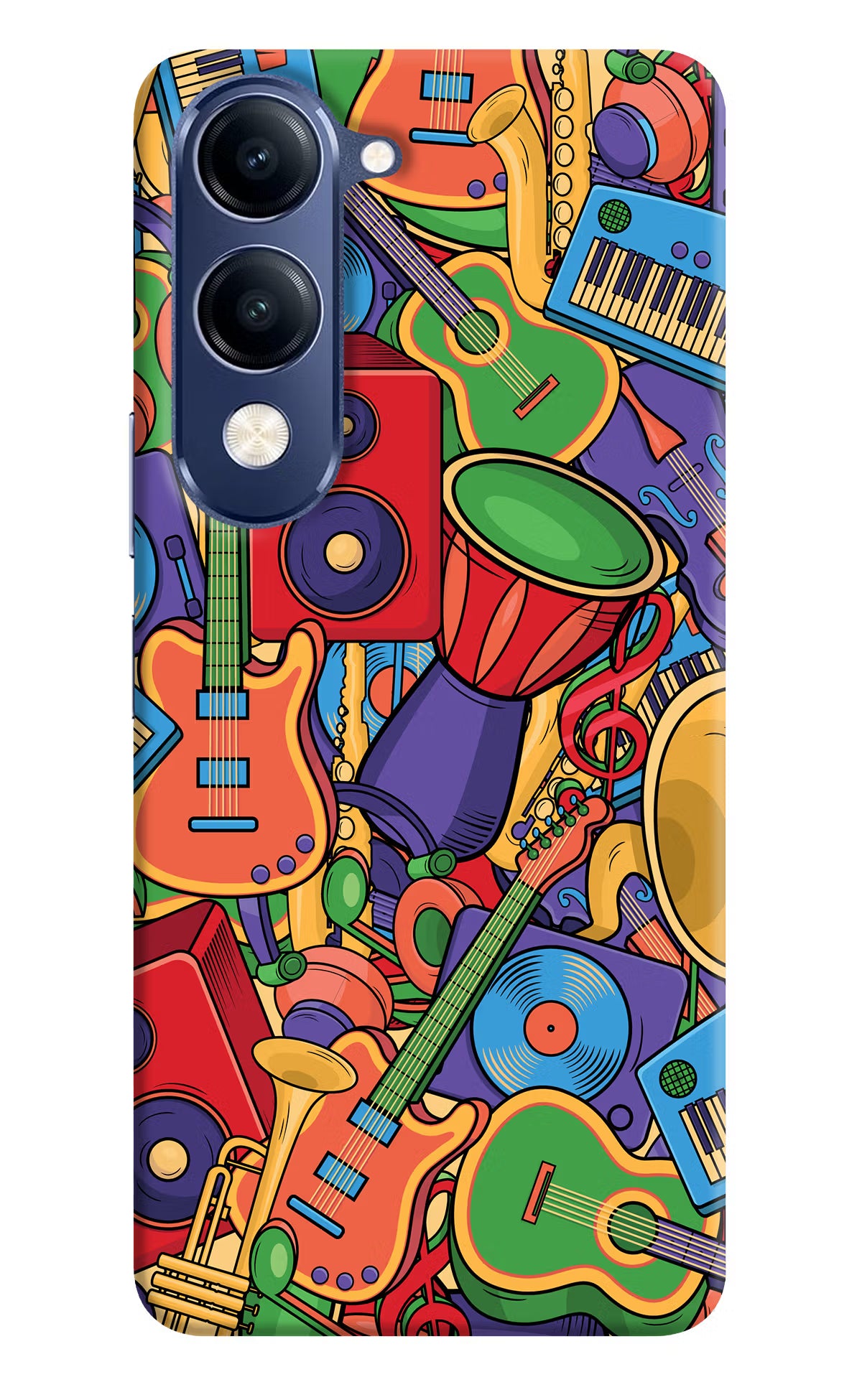 Music Instrument Doodle Vivo V40 Lite Hard Case Back Cover by Casekaro