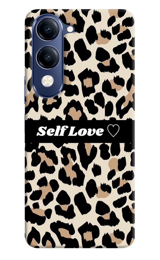 Leopard Print Self Love Vivo V40 Lite Hard Case Back Cover by Casekaro