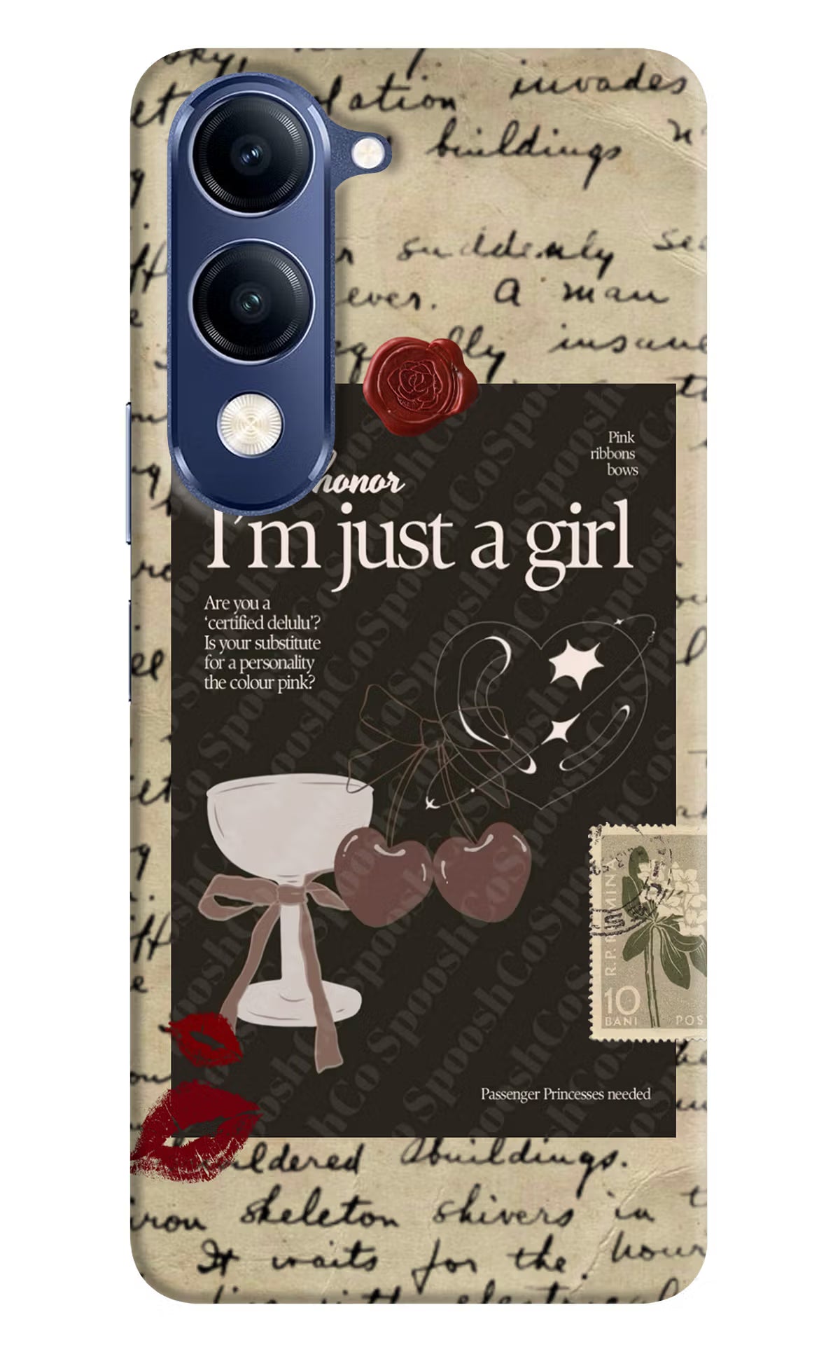 I am just a girl Vivo V40 Lite Hard Case Back Cover by Casekaro