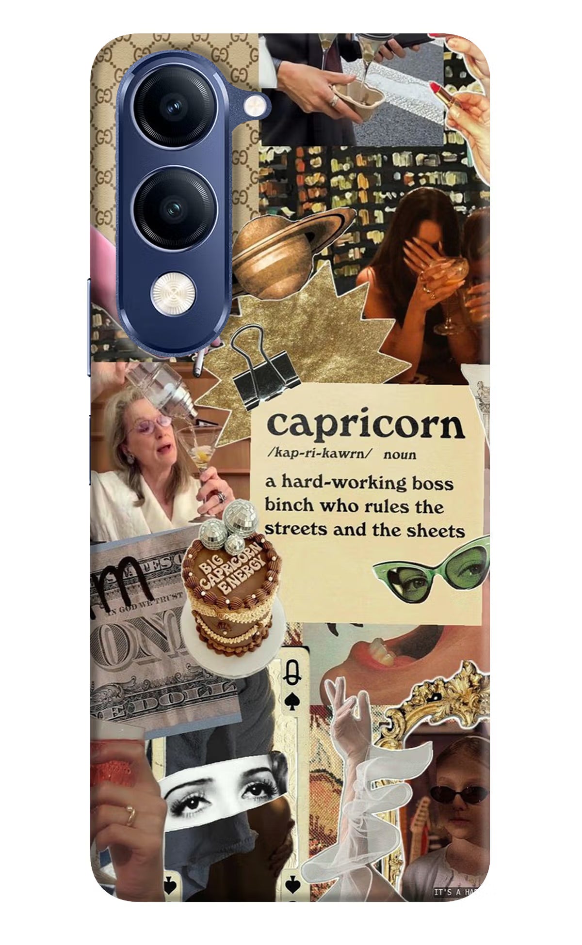 Capricorn Zodiac Vivo V40 Lite Hard Case Back Cover by Casekaro