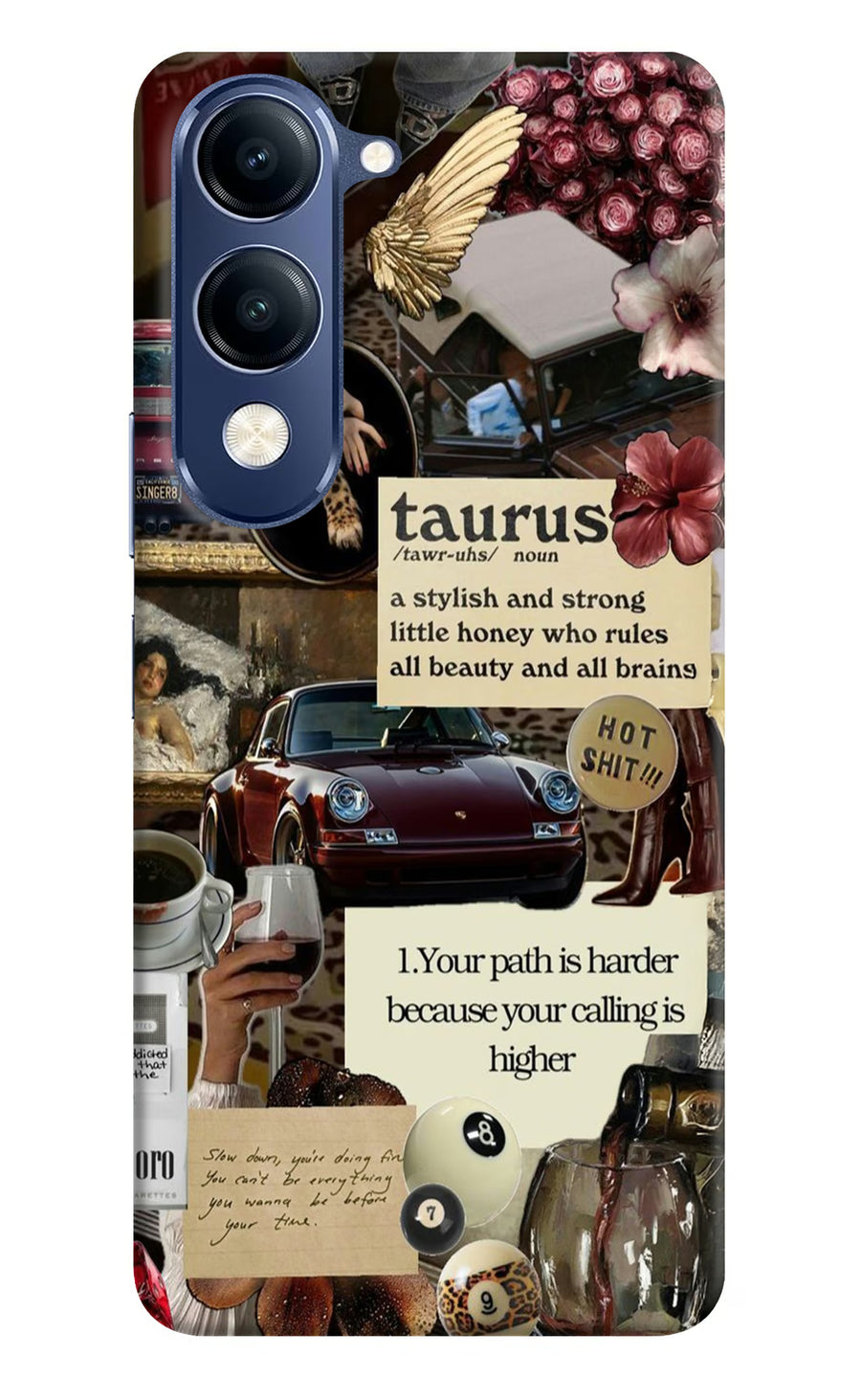 Taurus Zodiac Vivo V40 Lite Back Cover, Hard case