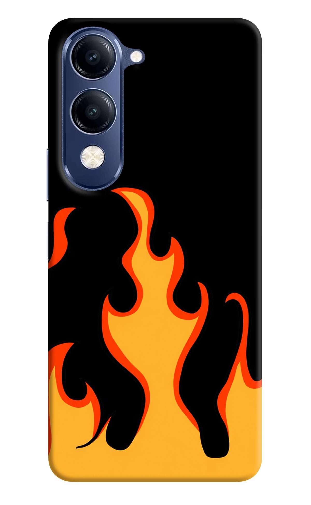 Fired Up – Black Vivo V40 Lite Hard Case Back Cover by Casekaro