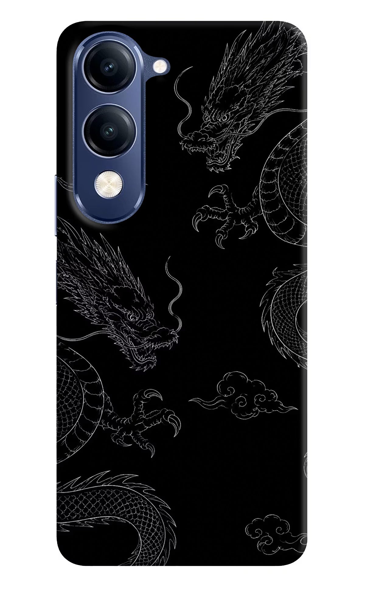 Twin Dragons Vivo V40 Lite Hard Case Back Cover by Casekaro