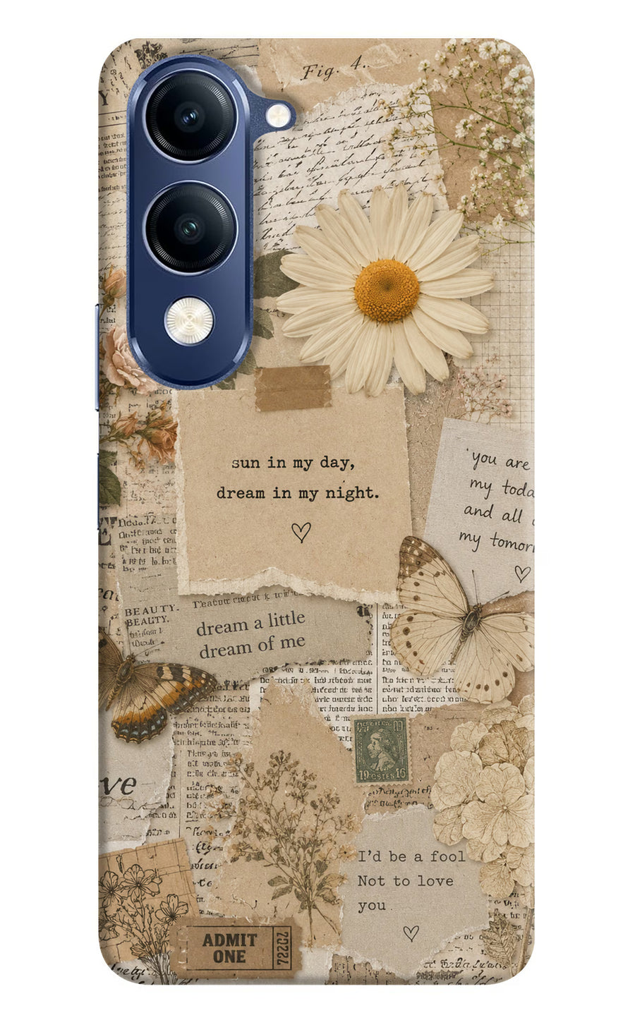 Vintage case Vivo V40 Lite Back Cover, Hard case