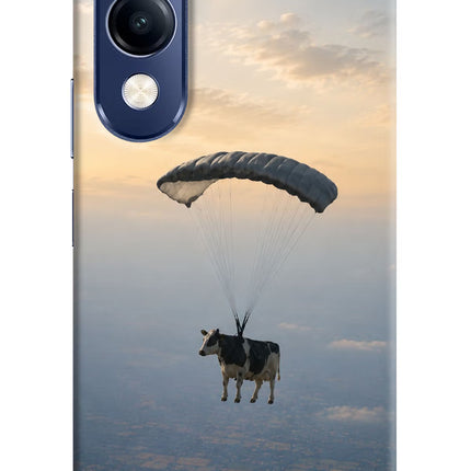 Skydiving Cow Vivo V40 Lite Hard Case Back Cover by Casekaro