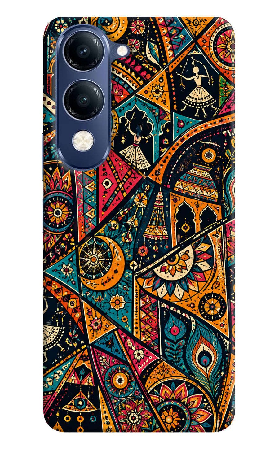 Folk Print Vivo V40 Lite Back Cover, Hard case