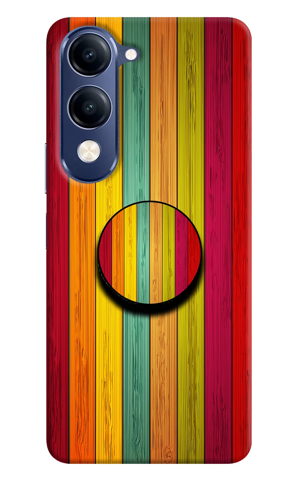 Multicolor Wooden Vivo V40 Lite Pop Case by Casekaro