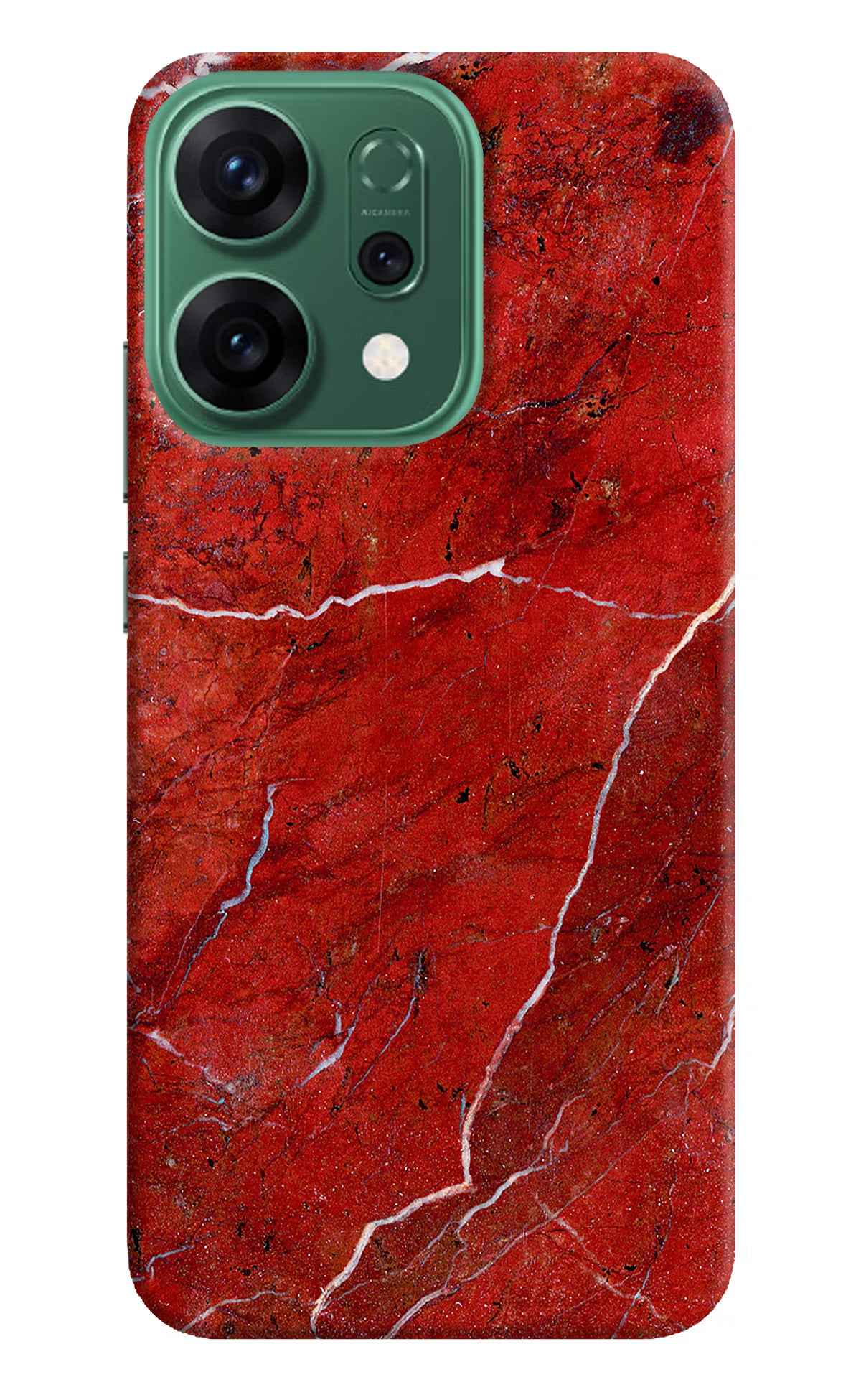 Red Marble Design Oppo Reno14 5G Hard Case Back Cover by Casekaro