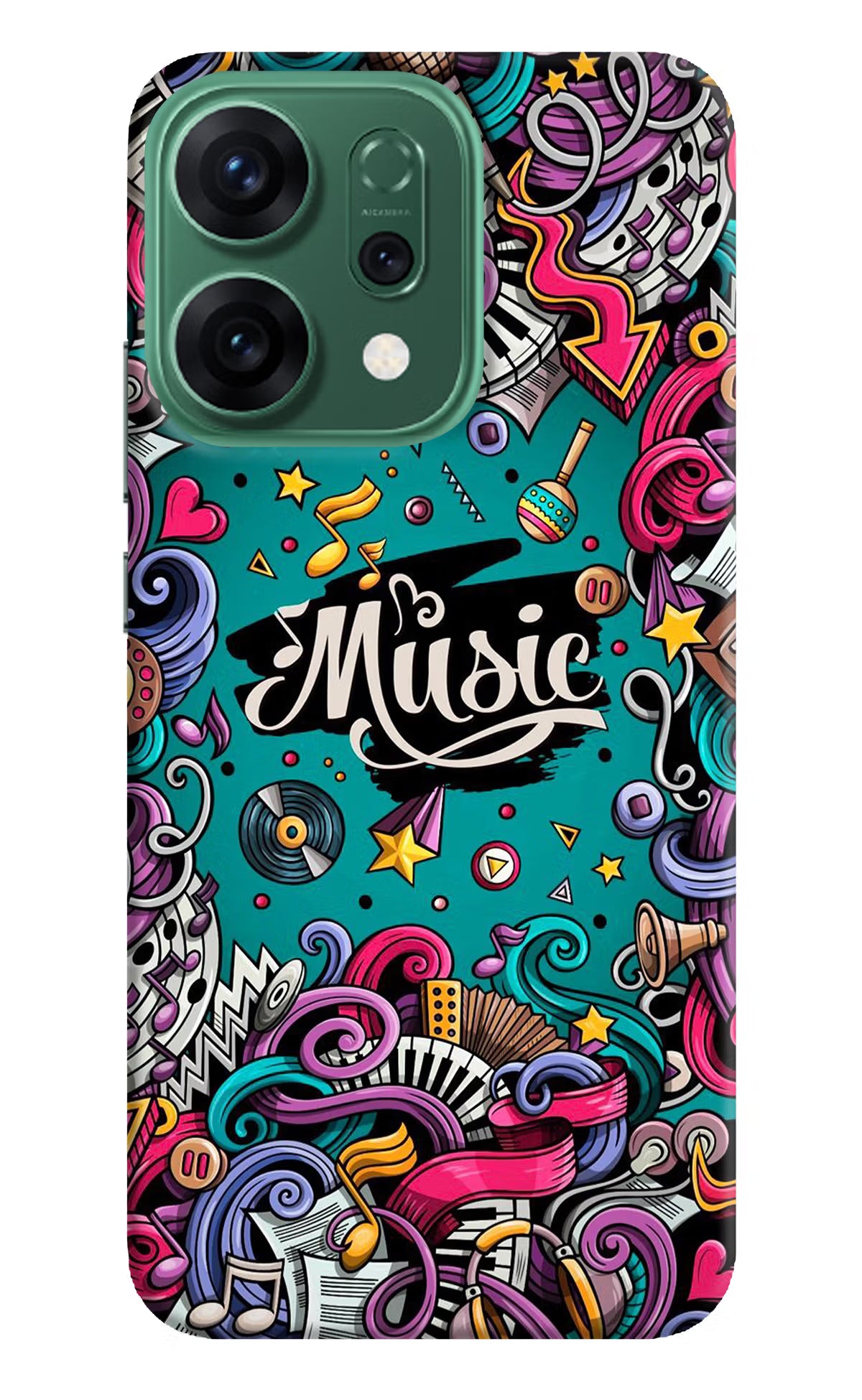 Music Graffiti Oppo Reno14 5G Hard Case Back Cover by Casekaro