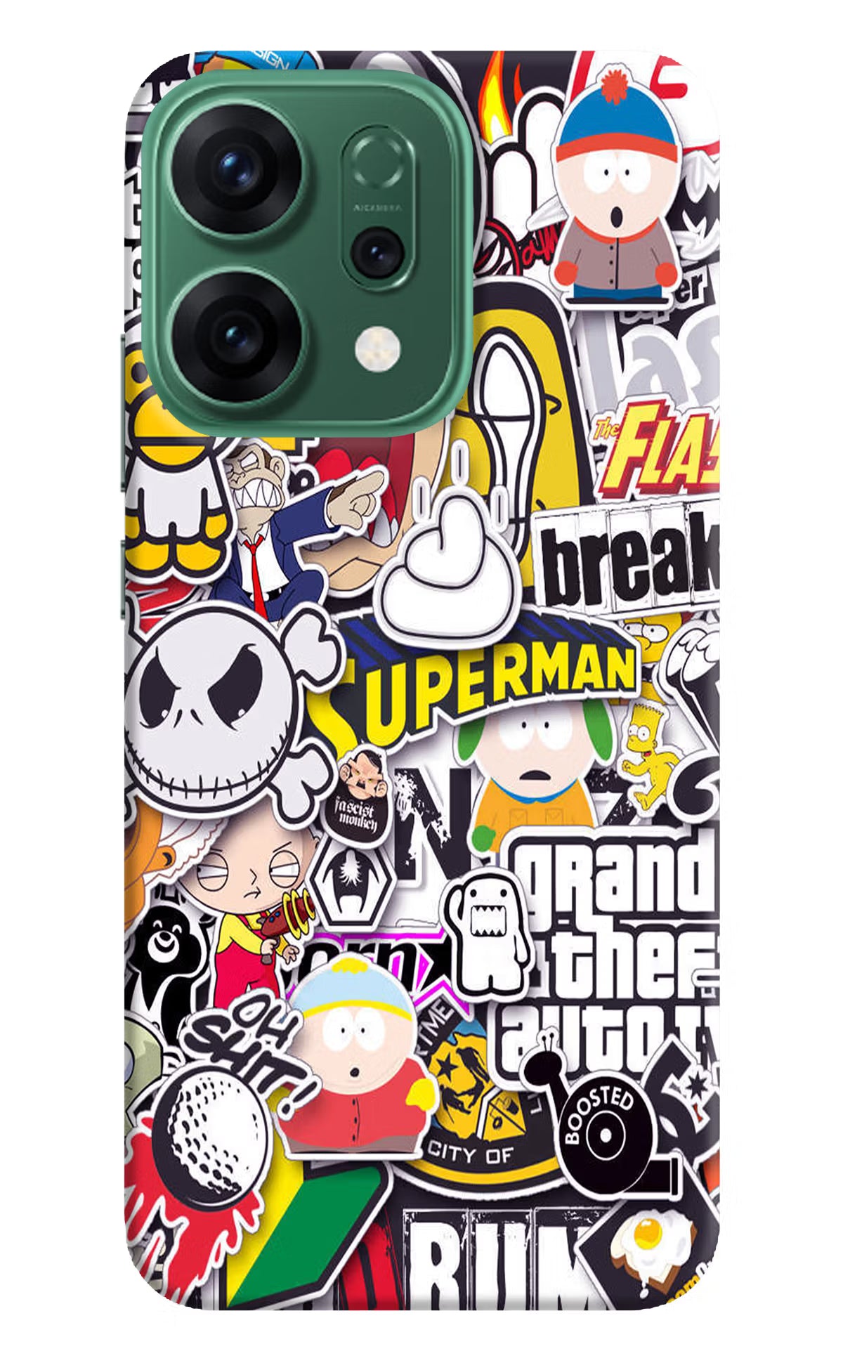 Sticker Bomb Oppo Reno14 5G Hard Case Back Cover by Casekaro