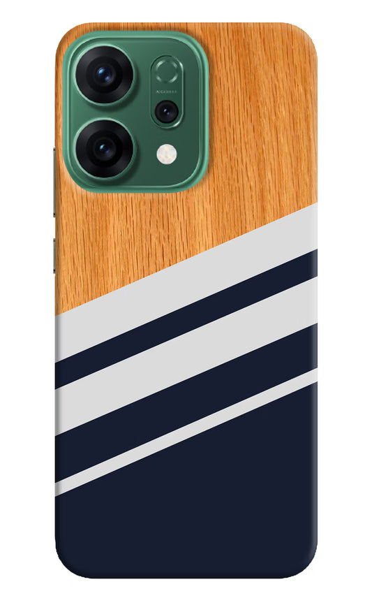 Blue and white wooden Oppo Reno14 5G Hard Case Back Cover by Casekaro