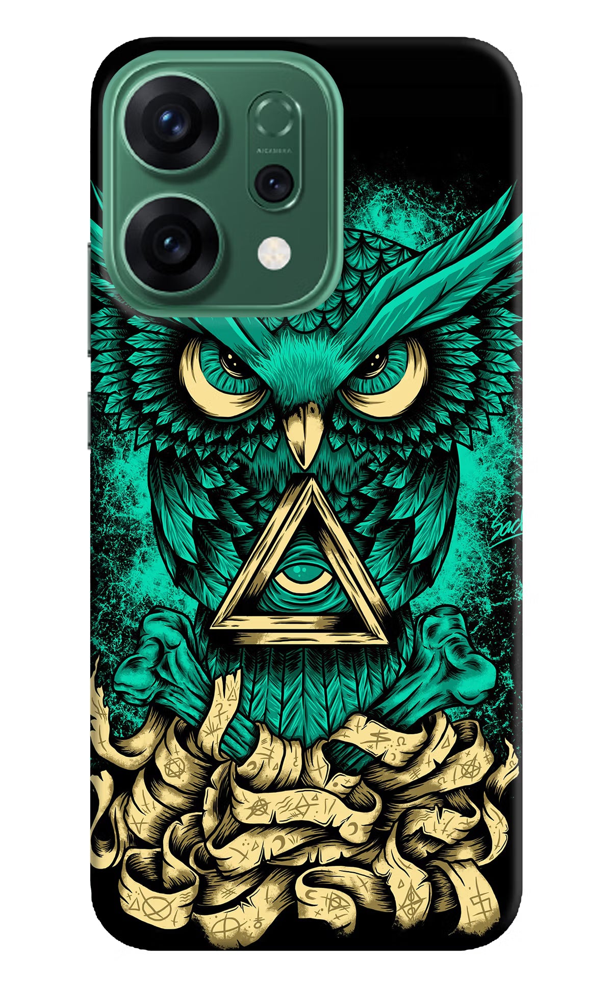 Green Owl Oppo Reno14 5G Hard Case Back Cover by Casekaro
