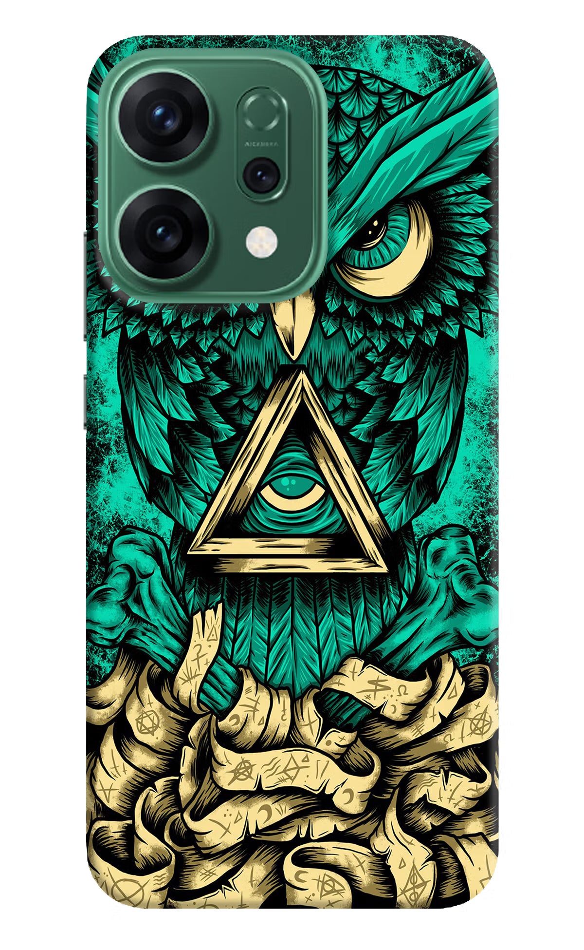 Green Owl Oppo Reno14 5G Hard Case Back Cover by Casekaro