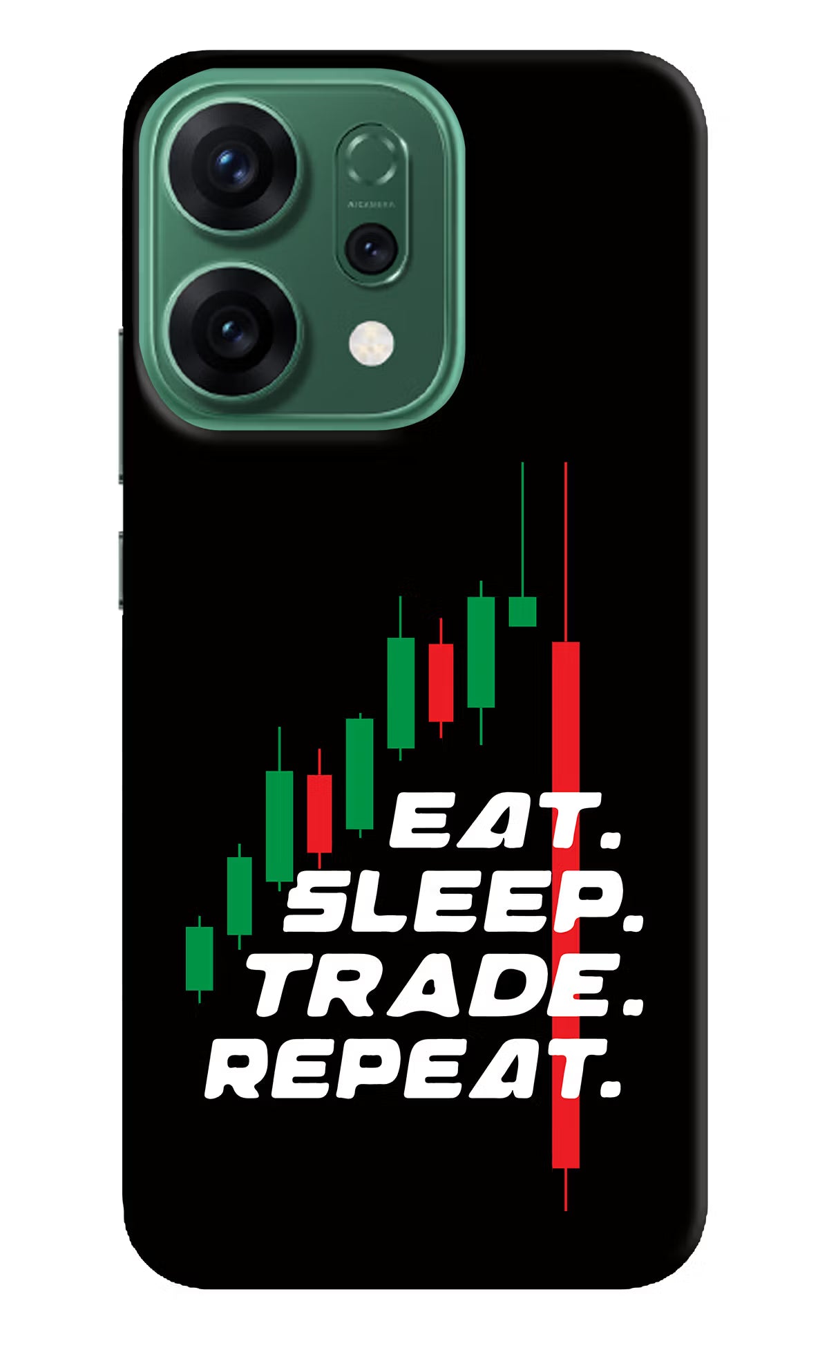 Eat Sleep Trade Repeat Oppo Reno14 5G Hard Case Back Cover by Casekaro