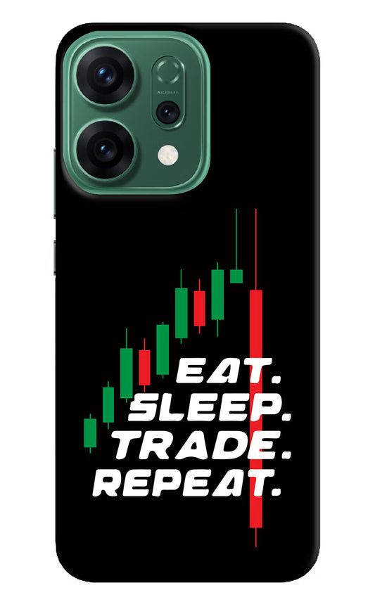 Eat Sleep Trade Repeat Oppo Reno14 5G Hard Case Back Cover by Casekaro