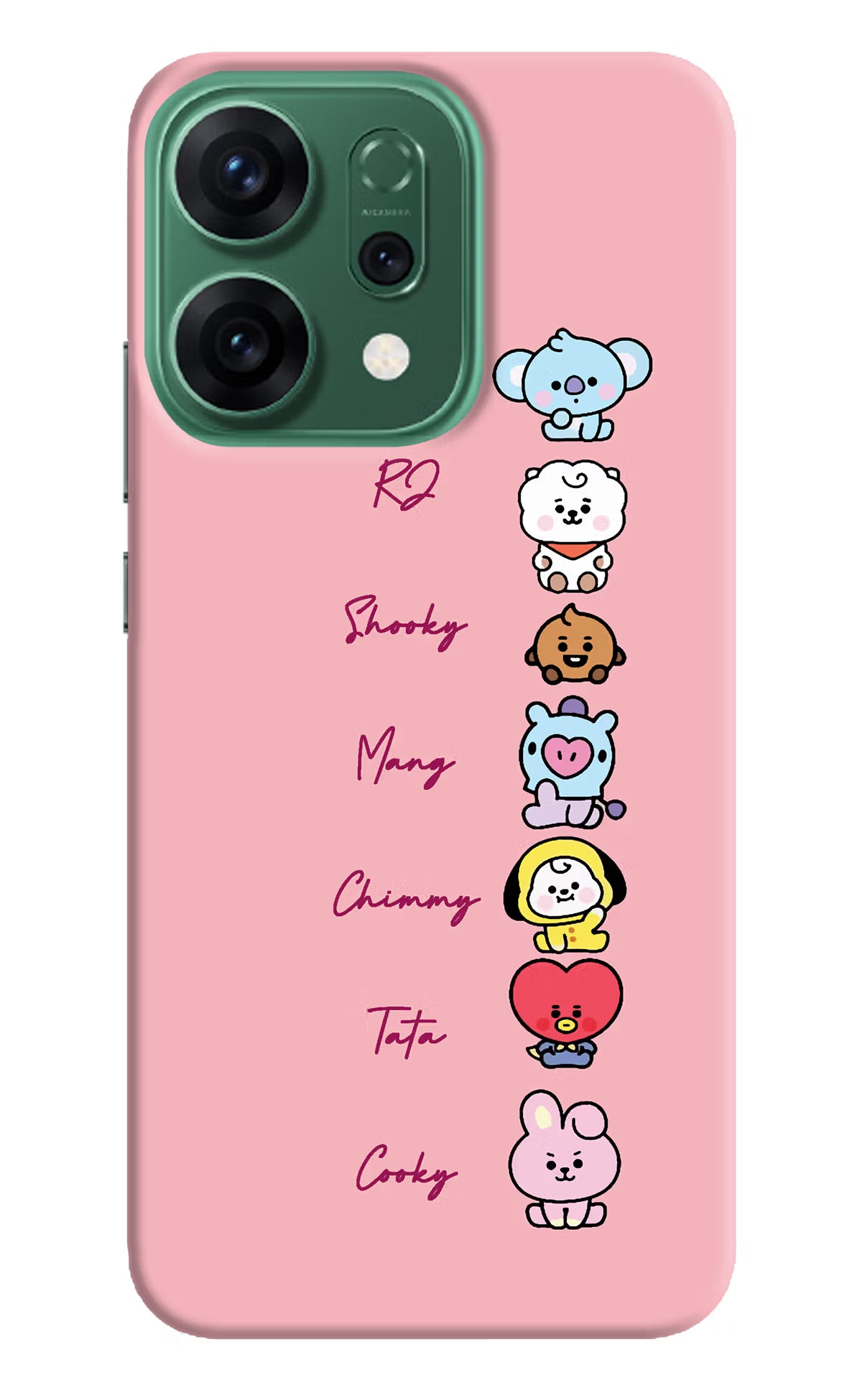 BTS names Oppo Reno14 5G Hard Case Back Cover by Casekaro