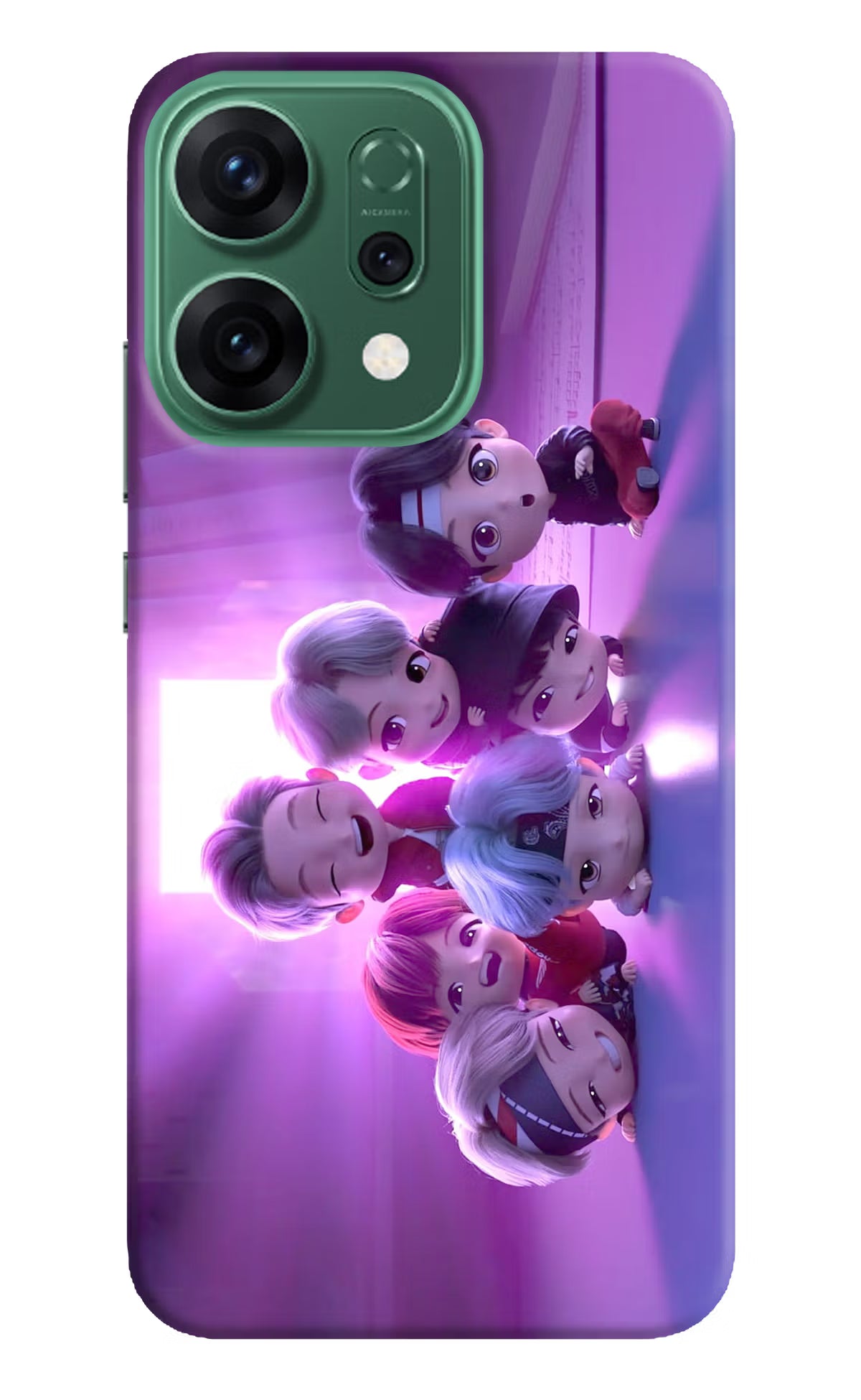 BTS Chibi Oppo Reno14 5G Hard Case Back Cover by Casekaro