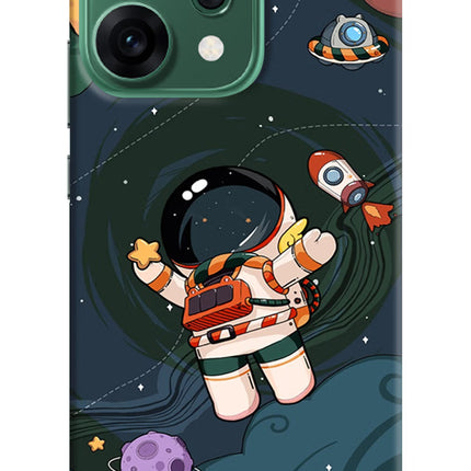 Cartoon Astronaut Oppo Reno14 5G Hard Case Back Cover by Casekaro