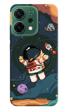 Cartoon Astronaut Oppo Reno14 5G Hard Case Back Cover by Casekaro